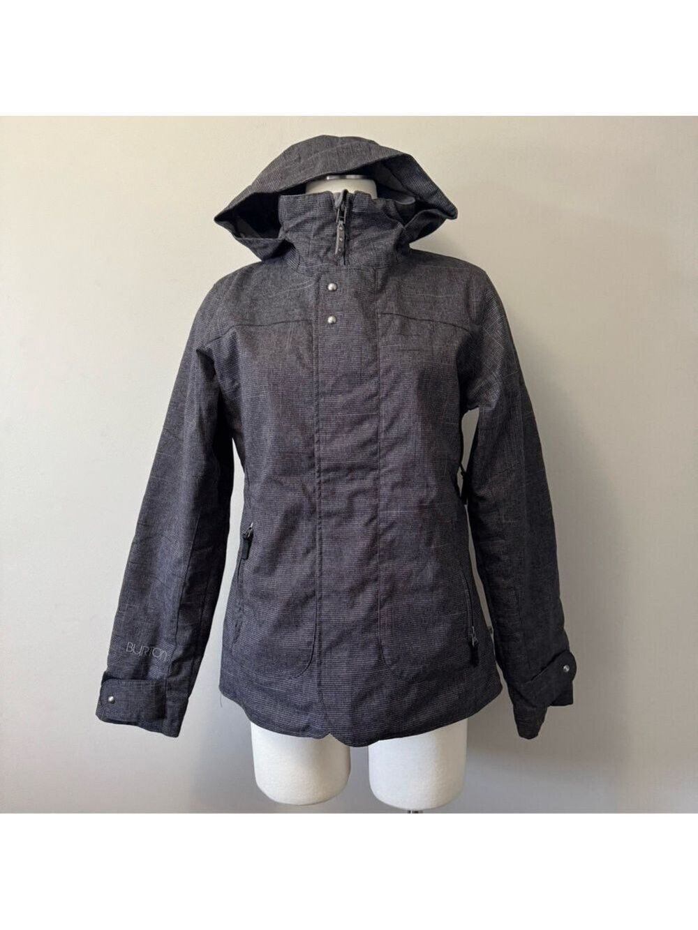 Burton Gray Hooded Women's Ski Snowboarding Jacket Size Small